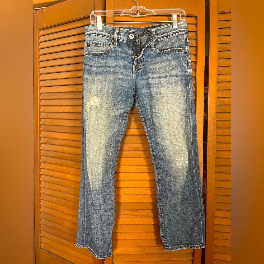AG Adriano Goldschmied Ex boyfriend distressed leg crop jeans Women's Size 25
